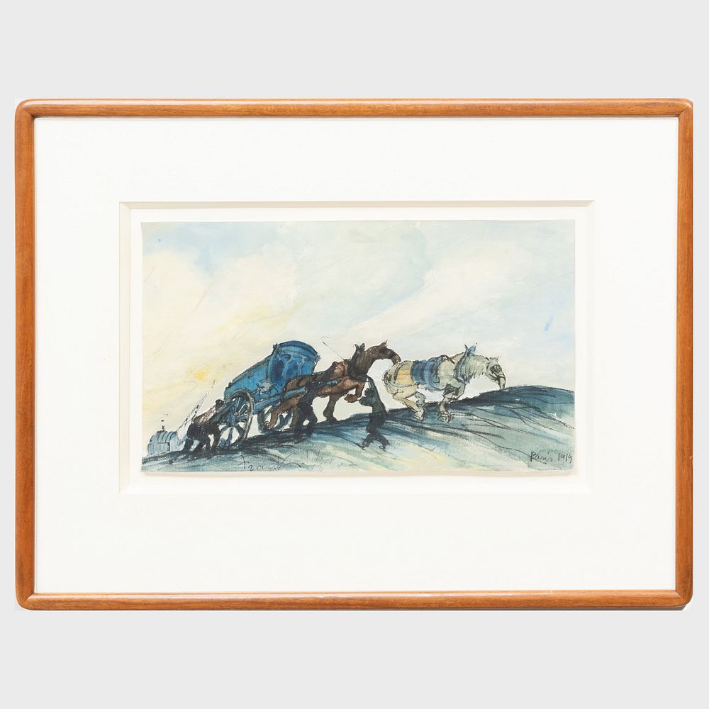 Appraisal: Frank Will - Gypsy Caravan Watercolor on paper signed 'Frank-Will'