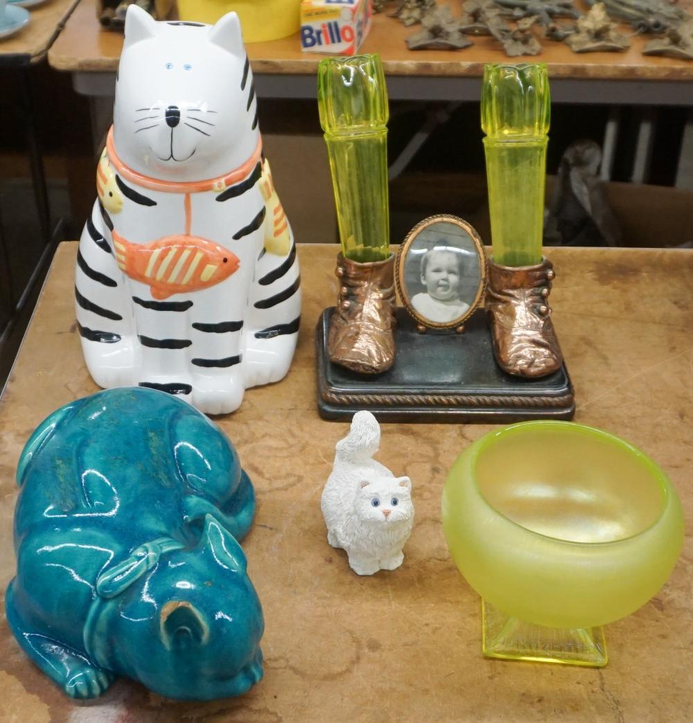 Appraisal: GROUP OF CERAMIC AND OTHER TABLE ARTICLES INCLUDING CAT-FORM COOKIE