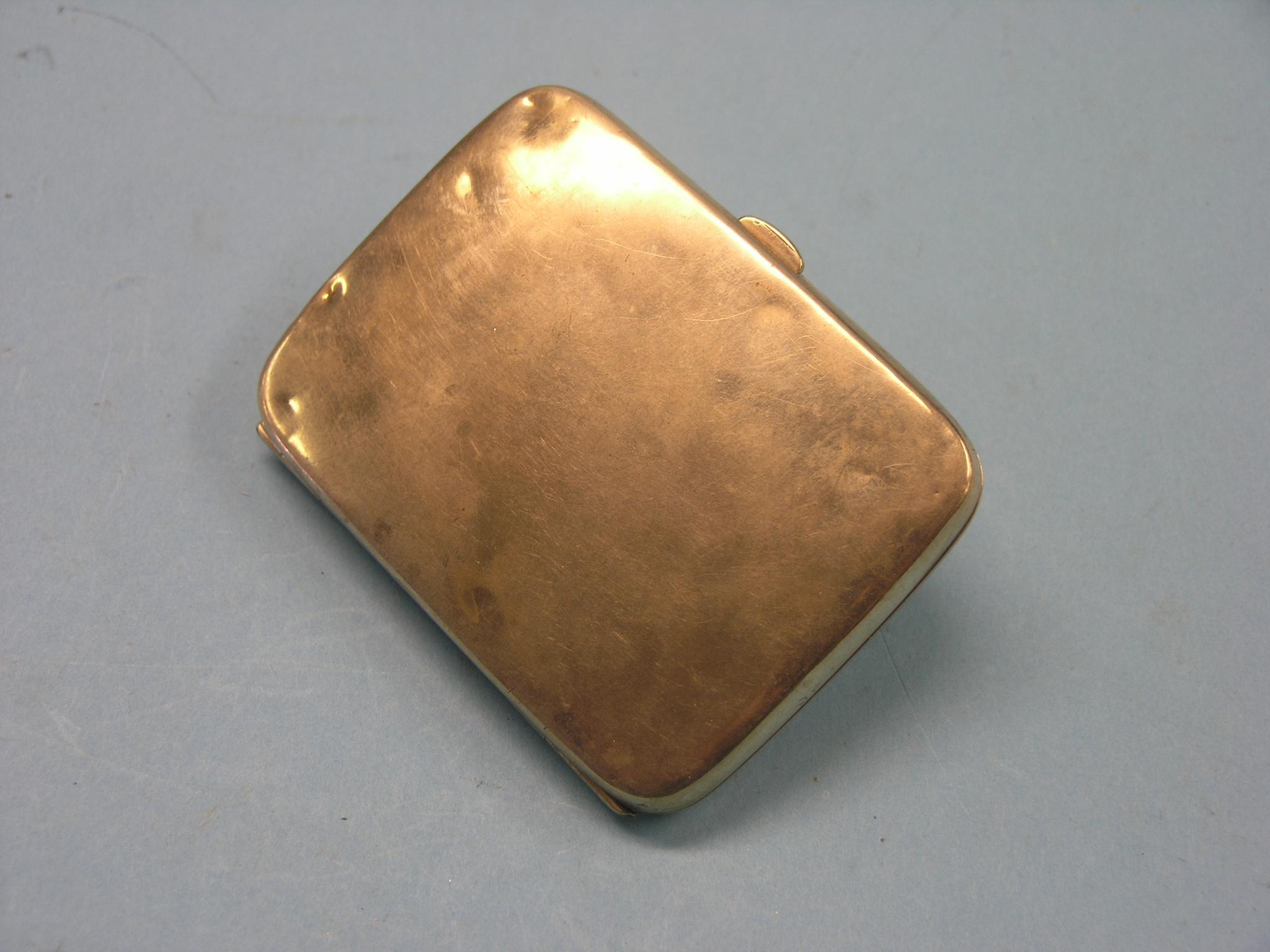 Appraisal: A ct gold cigarette case grams - hallmarks rubbed