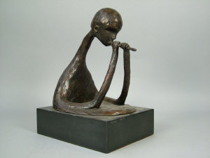 Appraisal: Doreen Kern - The Piper bronze signed and numbered height