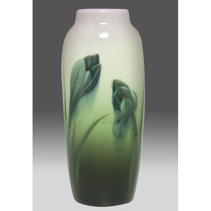 Appraisal: Fine Rookwood vase very attractive Iris glaze with a beautifully