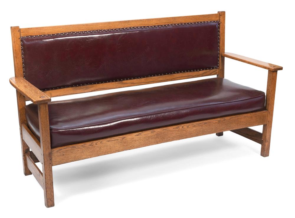 Appraisal: ARTS AND CRAFTS-STYLE BENCH CIRCA BACK HEIGHT SEAT HEIGHT LENGTH