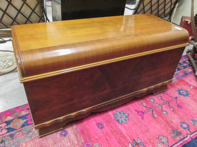 Appraisal: LIFT-TOP CEDAR 'WATERFALL' BLANKET CHEST The Helmers Manufacturing Co Leavenworth