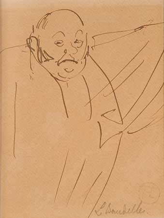 Appraisal: HENRI TOULOUSE-LAUTREC Proc s Lebaudy Pen and ink on tan