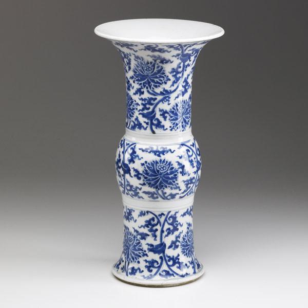 Appraisal: CHINESE EXPORT Blue and white baluster form vase th C