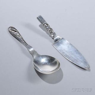 Appraisal: Two Georg Jensen Sterling Silver Serving Pieces Denmark th century