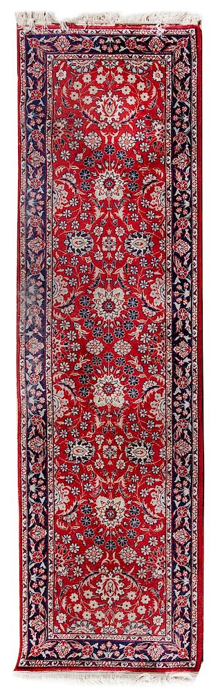 Appraisal: A Indo-Kashan Wool Runner feet x feet inches A Indo-Kashan