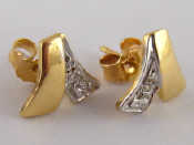 Appraisal: A pair of yellow metal tests carat gold diamond set