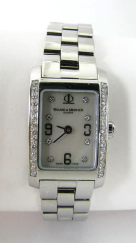 Appraisal: New Baume Mercier lady's Mini Hampton diamond bezel in stainless