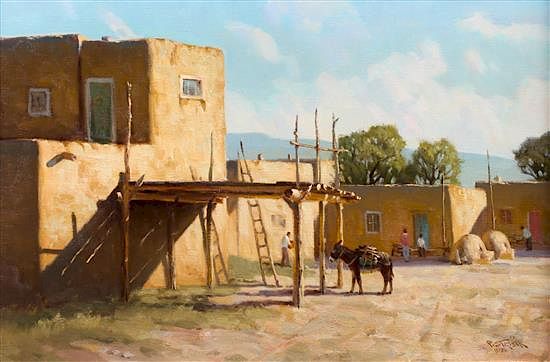 Appraisal: Paul Strisik x inches Paul Strisik american - Lazy Afternoon-Taos