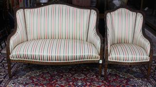 Appraisal: Louis XV style salon suite Lot of Louis XV style