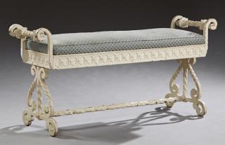 Appraisal: Rare Cast Iron Conservatory Bench late th c p Rare