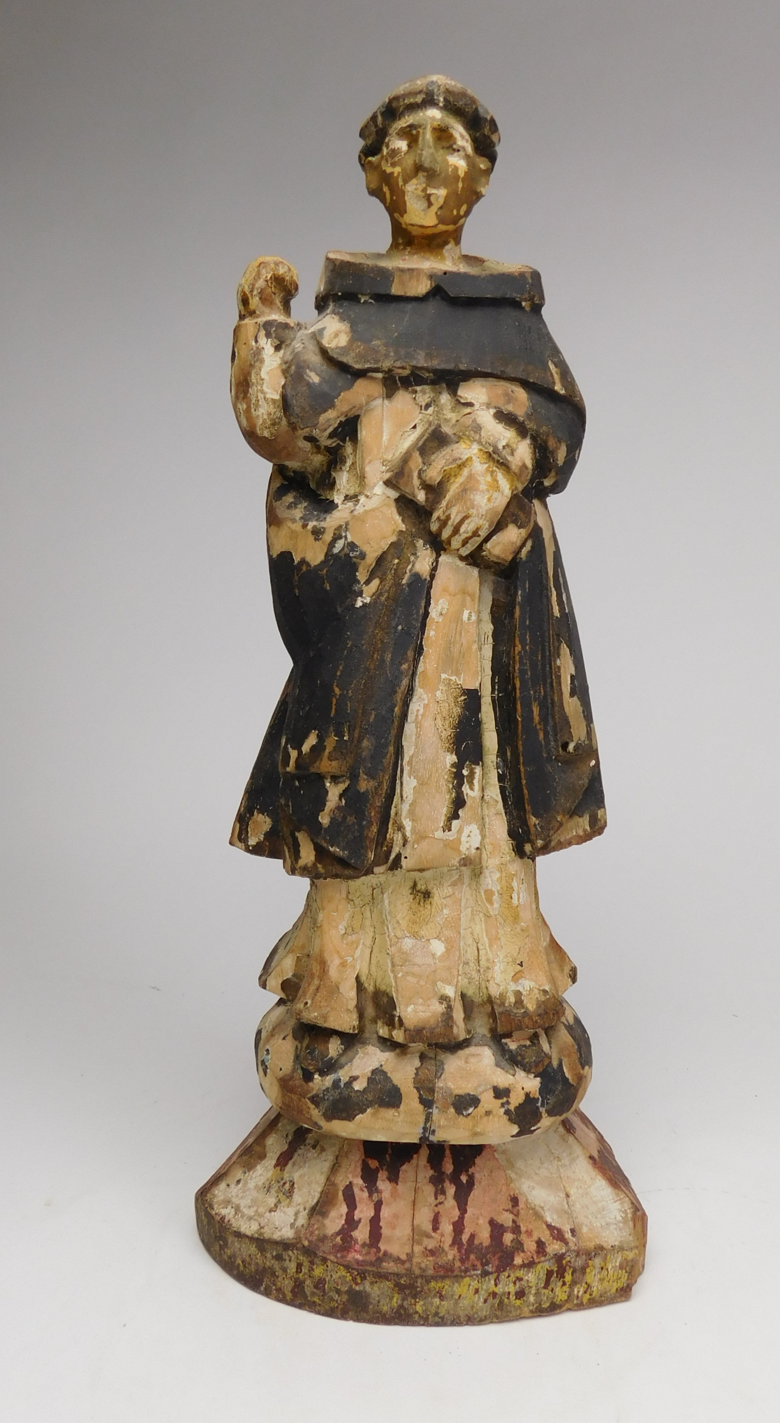 Appraisal: th c Spanish Colonial carved polychrome figure of St Francis