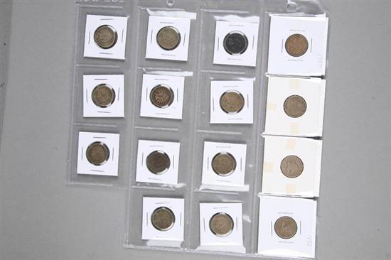 Appraisal: FIFTEEN EARLY PENNIES Four eagle coins two and two Eleven