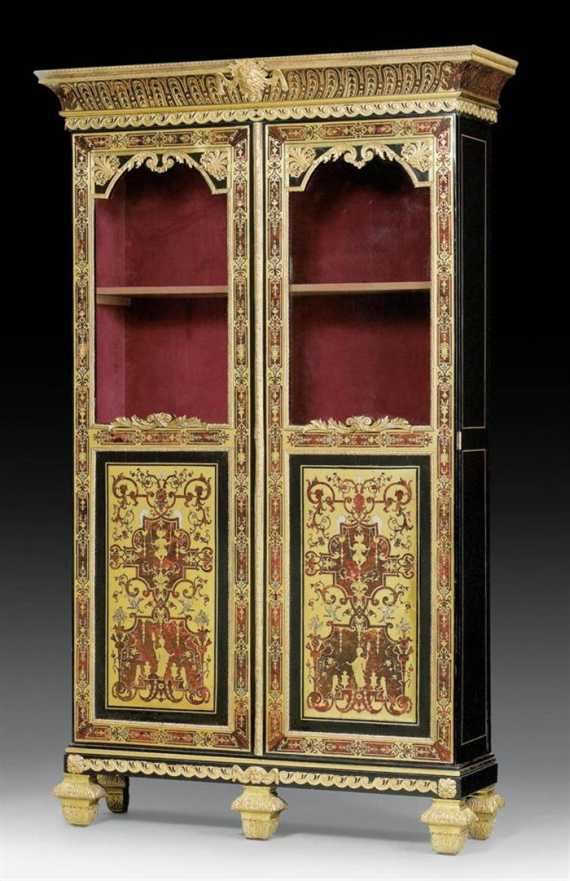 Appraisal: IMPORTANT LIBRARY VITRINE WITH BOULLE MARQUETRY R gence probably by