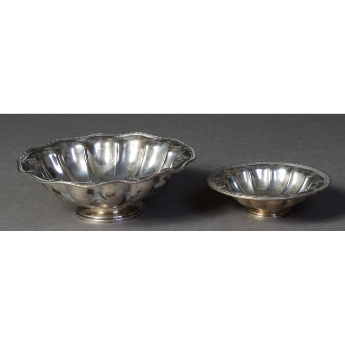 Appraisal: Two Sterling Silver Lobed Footed Bowls B ad B by