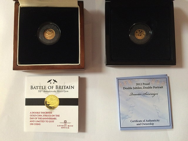 Appraisal: A GOLD PROOF DOUBLE JUBILEE double portrait quarter sovereign cased