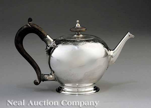 Appraisal: A George II Sterling Silver Teapot London - probably Dike