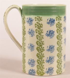 Appraisal: Leeds Soft Paste Sponge Decorated Tankard Leeds Soft Paste China