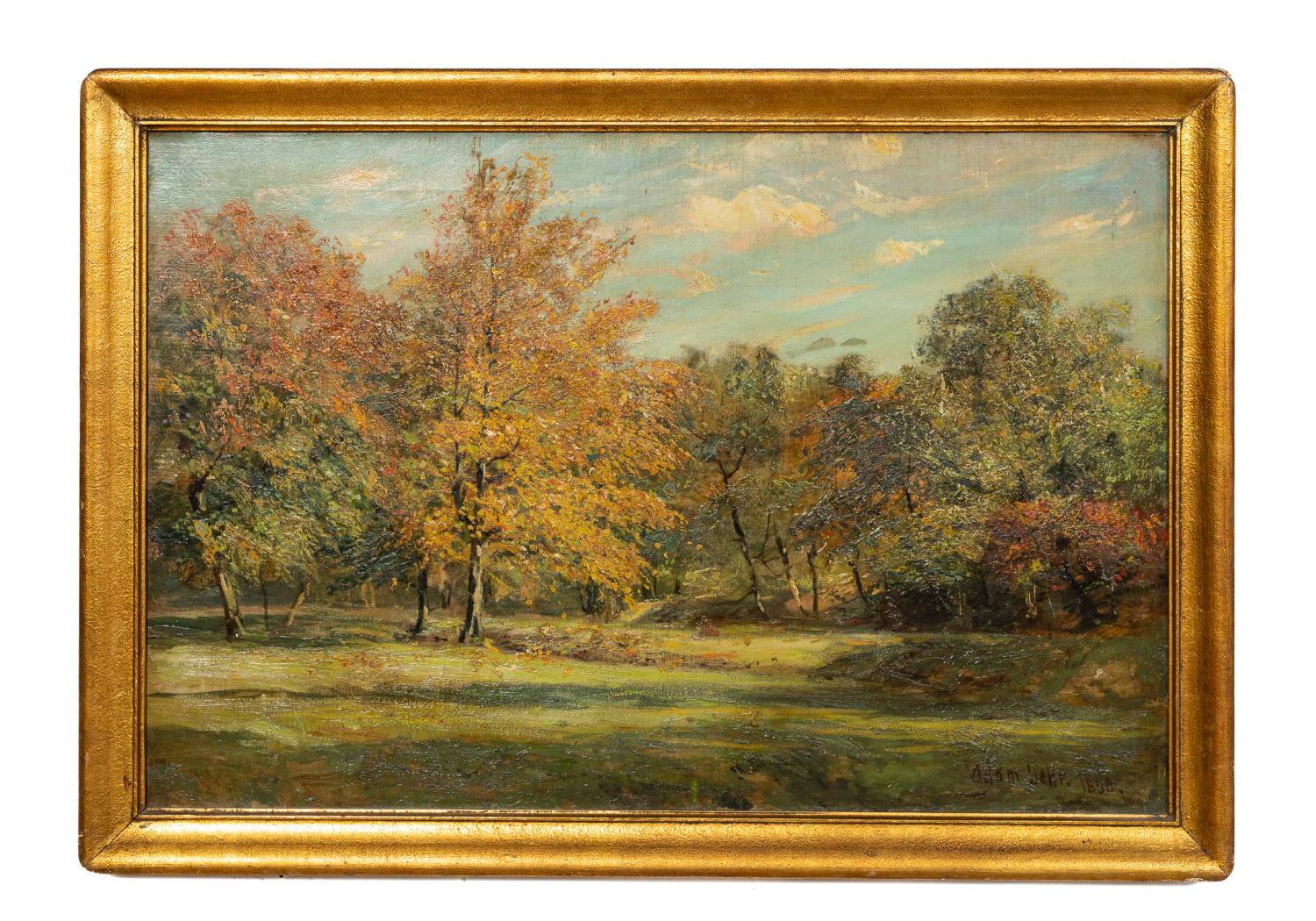 Appraisal: ADAM LEHR AUTUMNAL LANDSCAPE FRAMED OIL Adam Lehr American -