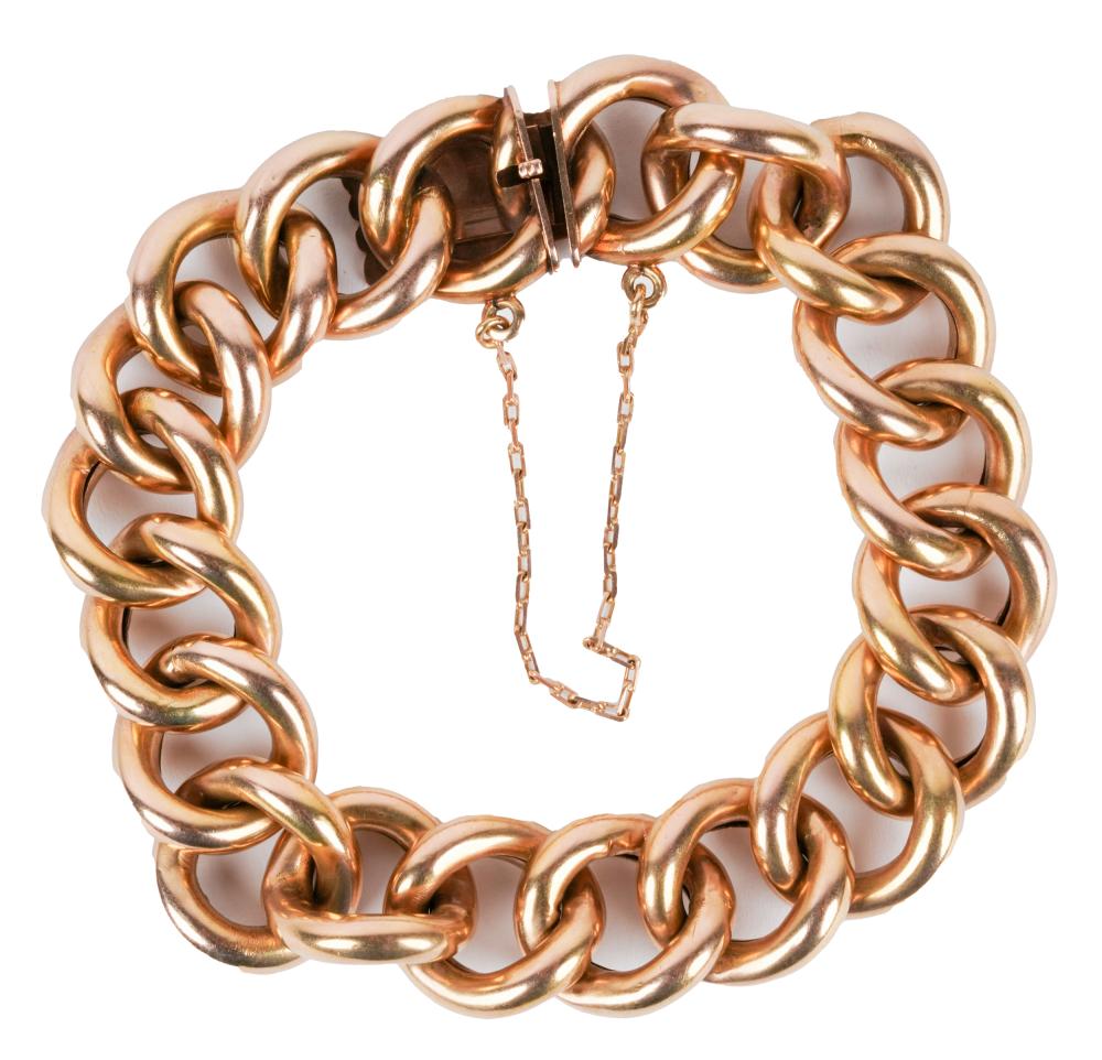 Appraisal: KARAT YELLOW GOLD LINK BRACELET grams approximately inches inner circumference