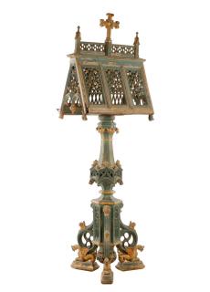 Appraisal: English Gothic Revival Polychromed Lectern English mid to late th