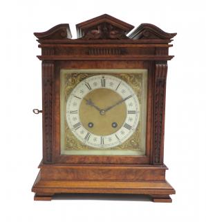 Appraisal: Mantle Clock By Lenzkirch Mantle Clock By Lenzkirch A burl