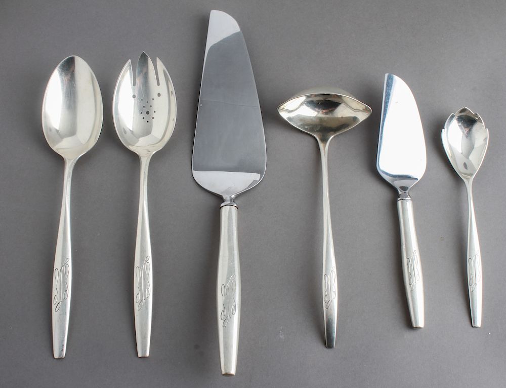 Appraisal: S Kirk Son Signet Silver Serving Utensils Group of six