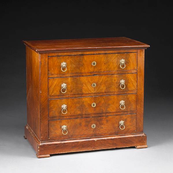 Appraisal: A Louis Philippe walnut commode second quarter th century The