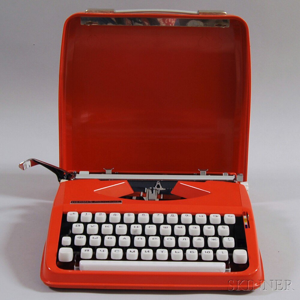 Appraisal: Russian Hermes Rocket Cased Typewriter th century with Cyrillic keyboard