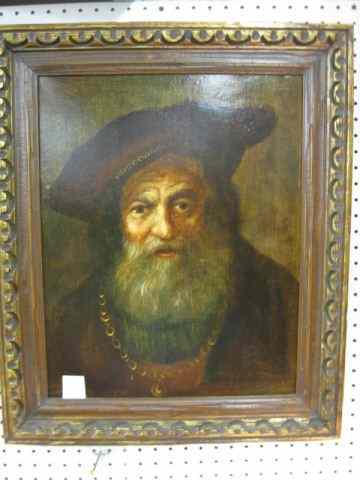 Appraisal: Oil Painting of a Rabbi Dutch style on canvas ''