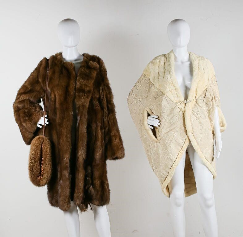 Appraisal: Vintage gold lame cape with white fur lining possibly ermine