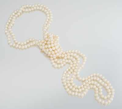 Appraisal: A Long Strand of Freshwater Cultured Pearls An attractive inch