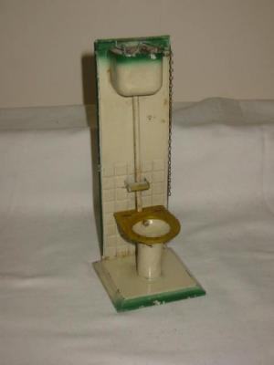 Appraisal: A German doll's house tinplate lavatory with high level flush