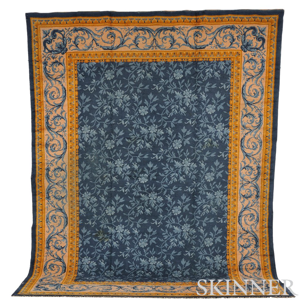 Appraisal: European Carpet c the royal blue field with an allover