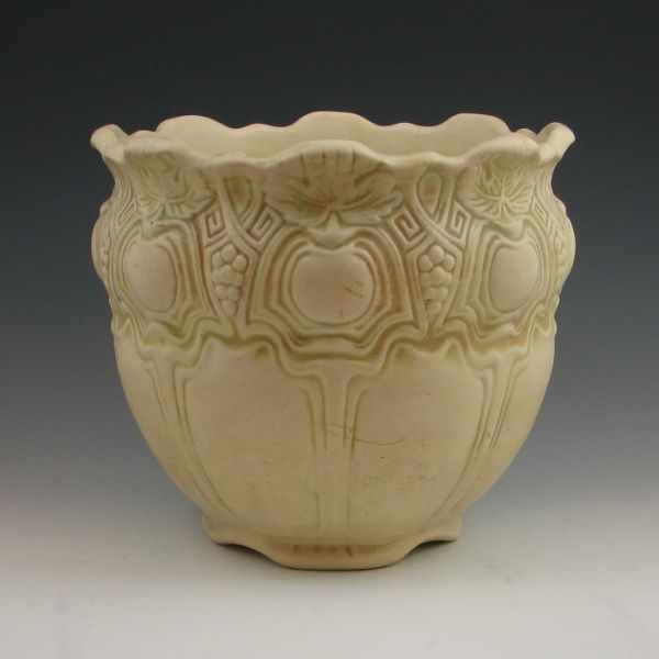 Appraisal: Weller Ivory jardiniere Unmarked Hairlines darkened crazing '' wide by