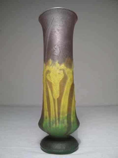 Appraisal: Daum Nancy art glass vase Acid wash finish with wheel