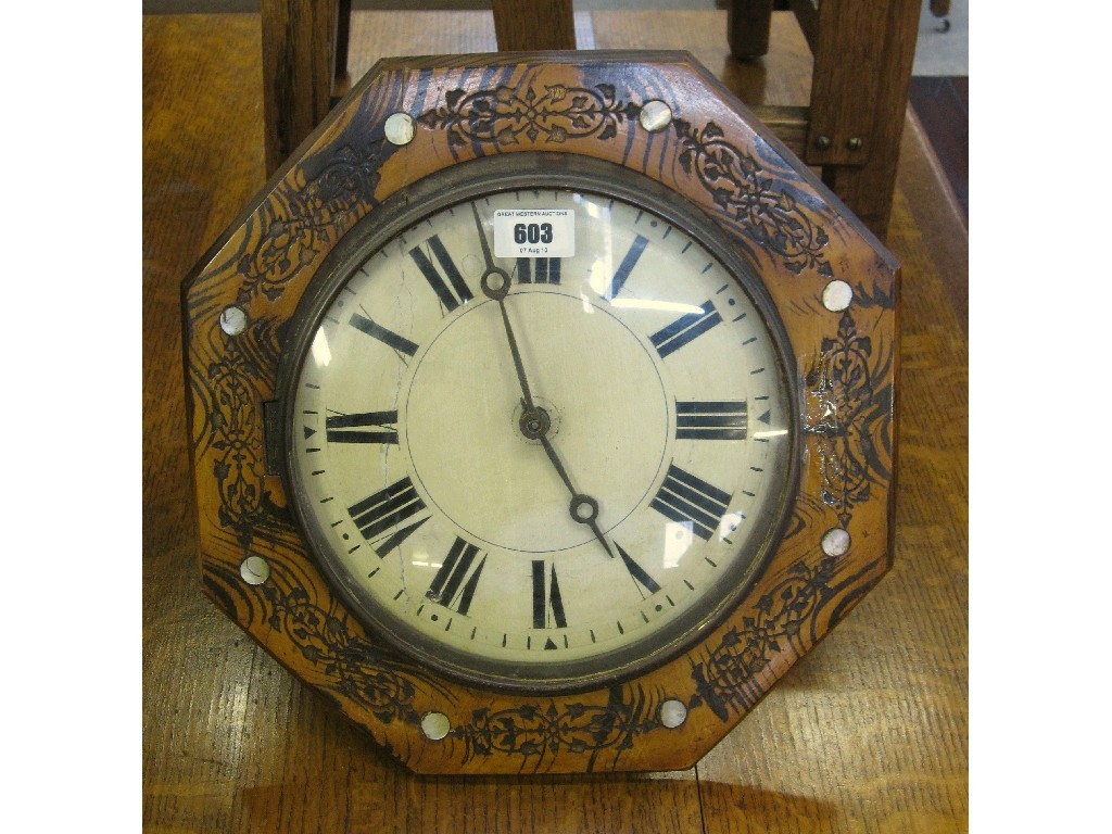 Appraisal: Mother of pearl inlaid Wag at the Wa' clock weights