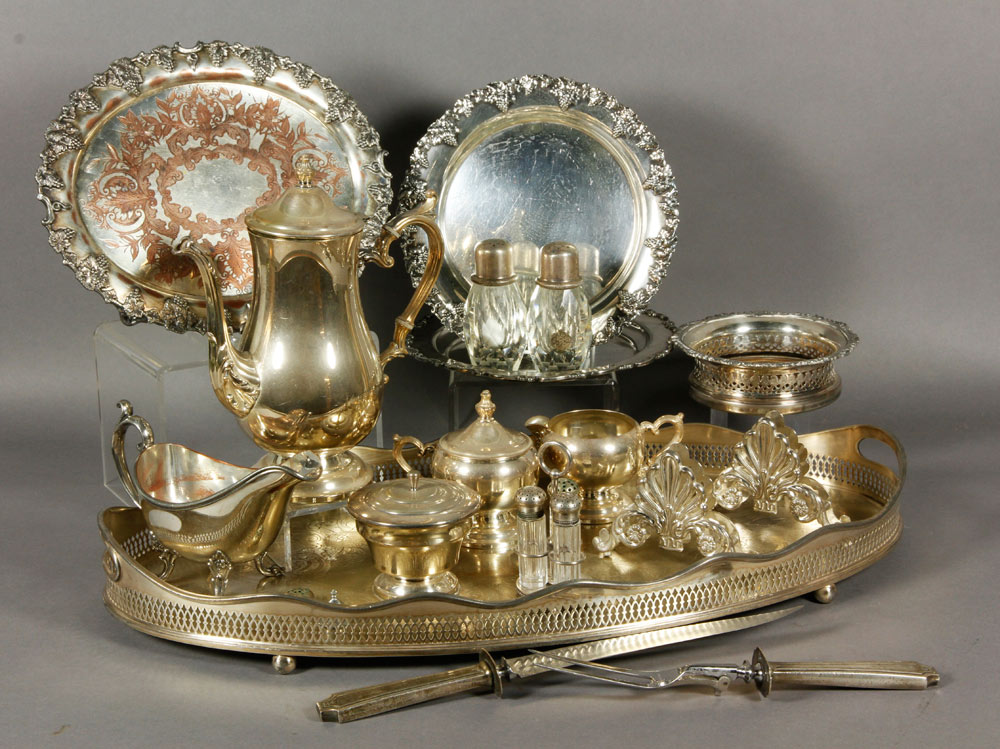 Appraisal: - Large Collection of Silver-plate Large collection of silver-plate