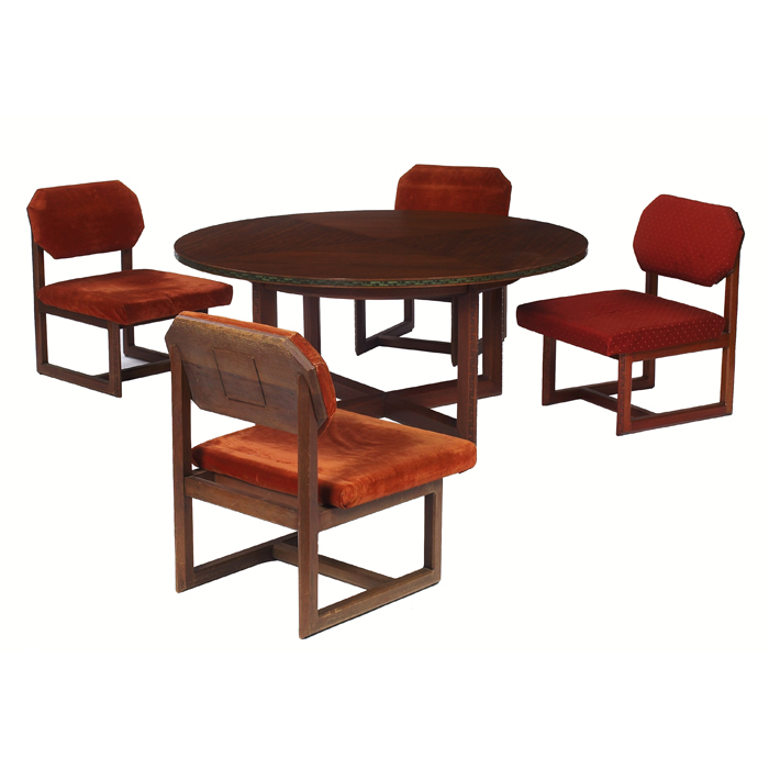 Appraisal: Frank Lloyd Wright dining set manufactured by Heritage Henredon low