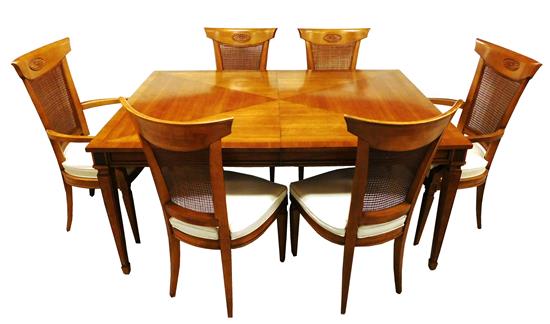 Appraisal: Drexel dining table and six chairs Palazzo cherry finish retailed