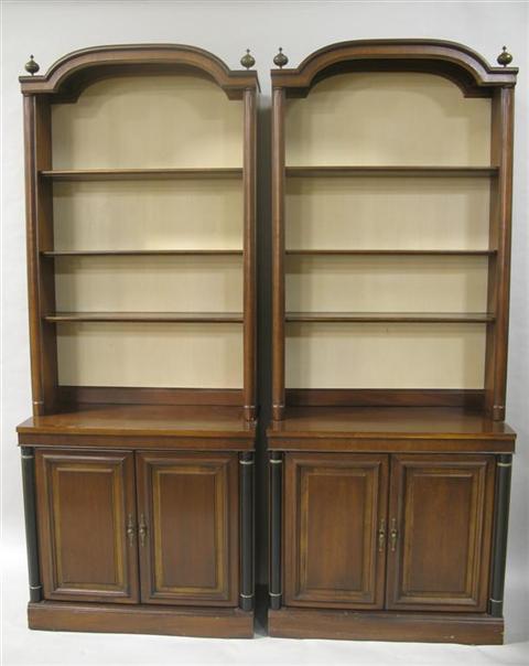 Appraisal: PAIR OF REGENCY STYLE MAHOGANY BOOKCASES th century each with