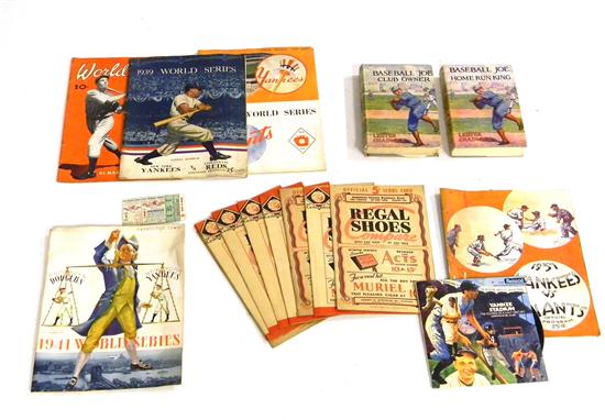 Appraisal: EPHEMERA BASEBALL - WORLD SERIES PROGRAMS Yankee vs Giants Official