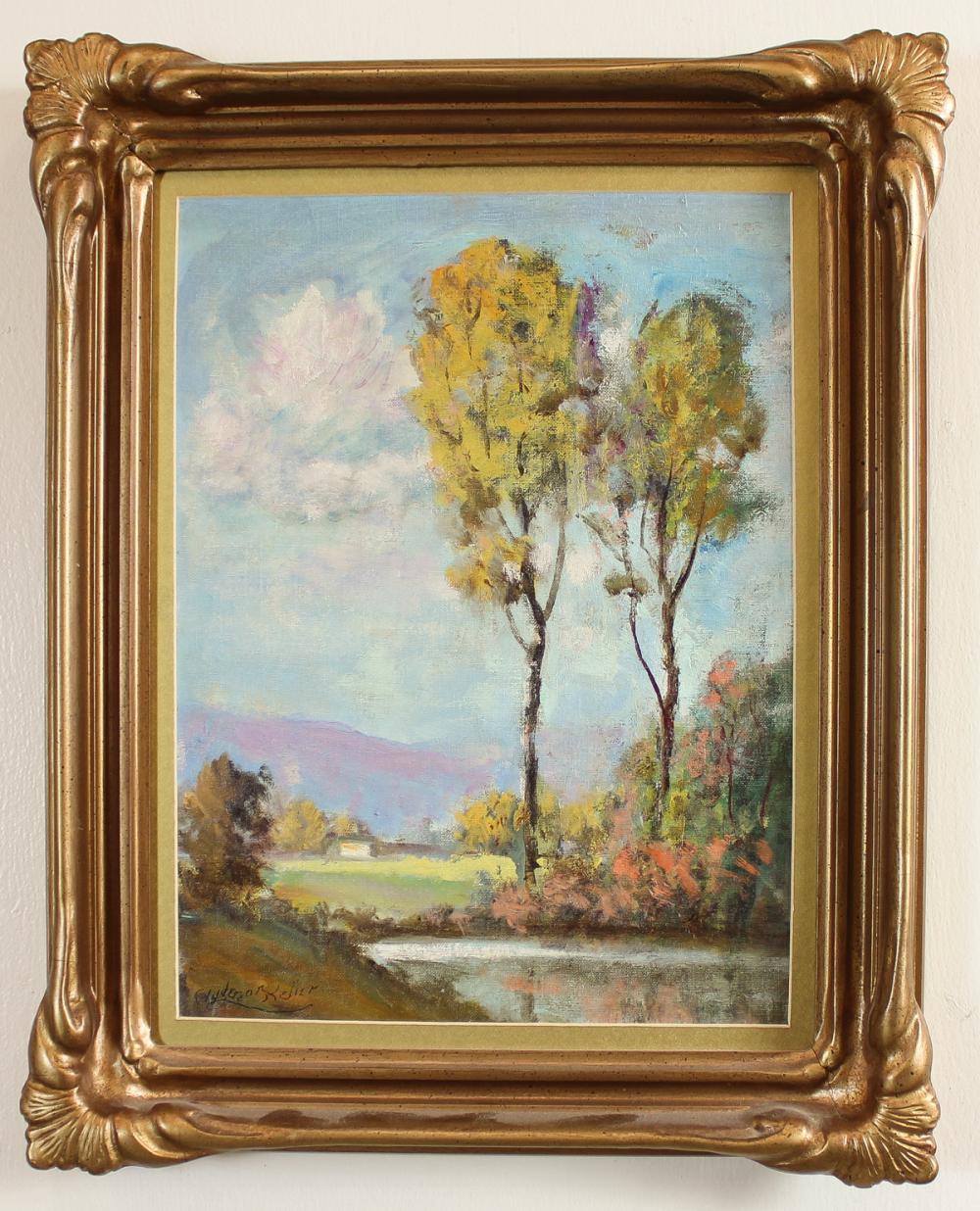 Appraisal: CLYDE LEON KELLER Oregon - oil on board Golden Autumn