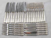 Appraisal: A set of six silver handled kings pattern dessert knives