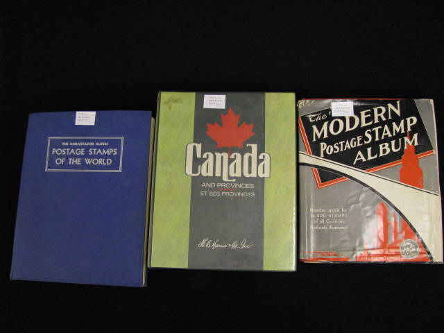 Appraisal: Stamp Albums Worldwide Canada mostly have used stamps fairly sparce