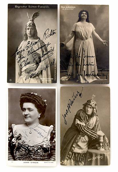 Appraisal: OPERA SINGERS Photographs Signed of LUISA TETRAZZINI JOSEF KAINZ CHARLES