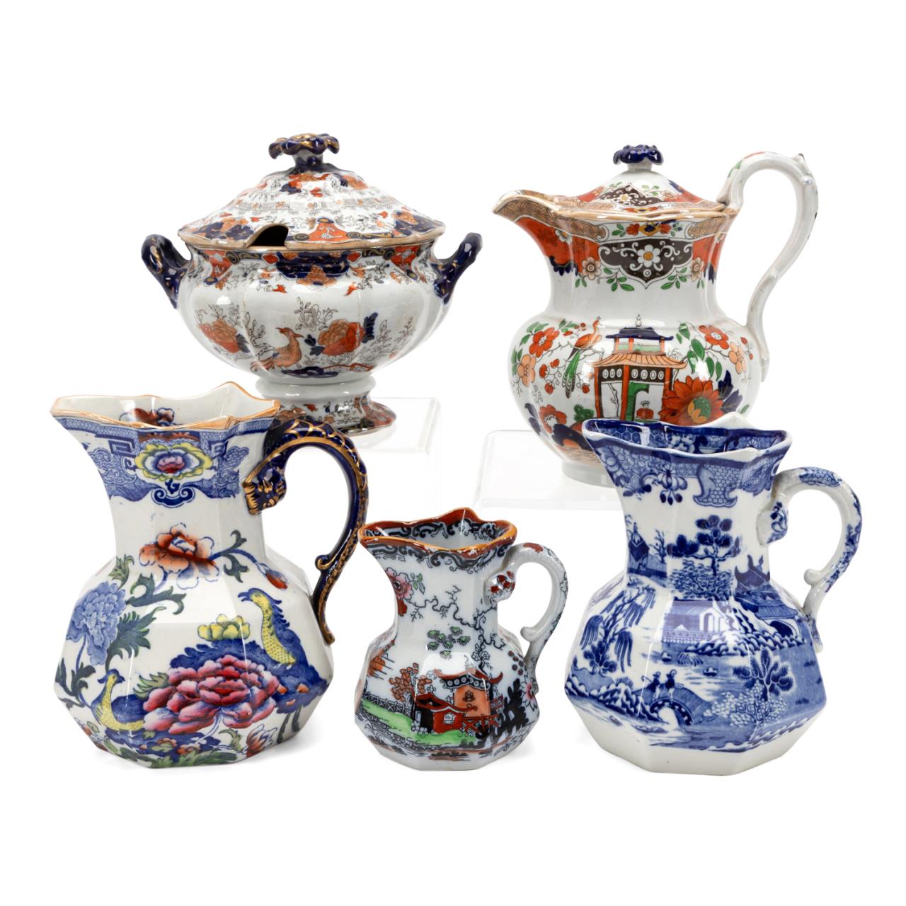 Appraisal: PCS MAINLY MASON'S IRONSTONE TABLEWARE Six piece assortment of mainly