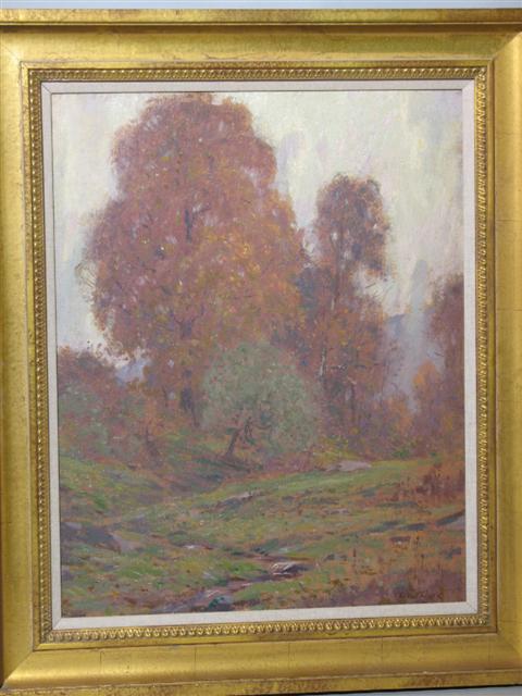 Appraisal: ELIOT CANDEE CLARK AMERICAN - AUTUMN TREES Oil on canvas