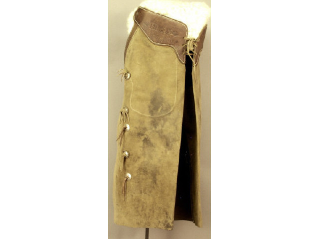 Appraisal: One pair batwing chaps stamped Casa Gardea Estimate -